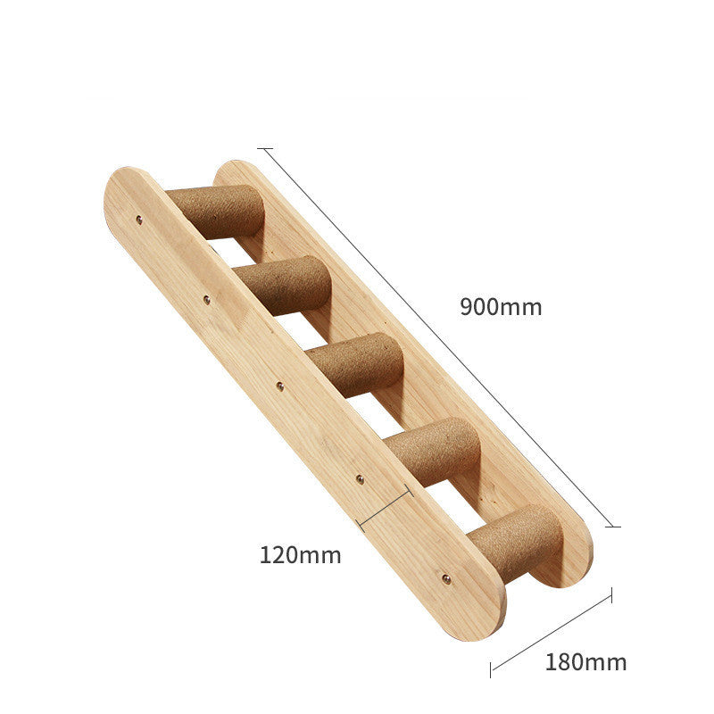 Wall-Mounted Cat Climbing Frame – Solid Wood Playground for Curious Cats - Fionity Pet Supplies