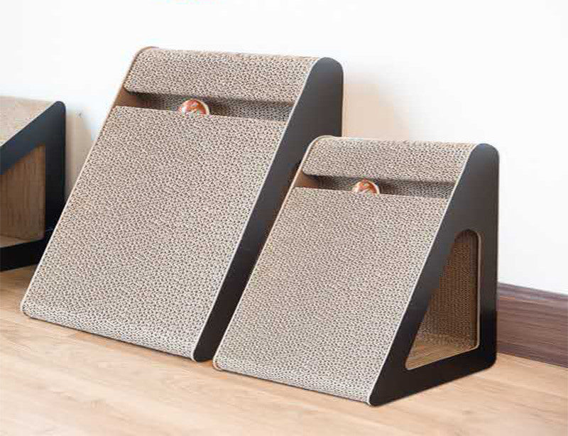 Triangle Cat Scratch Board – Modern Claw Sharpener & Cozy Playhouse - Fionity Pet Supplies