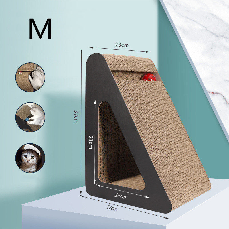 Triangle Cat Scratch Board – Modern Claw Sharpener & Cozy Playhouse - Fionity Pet Supplies