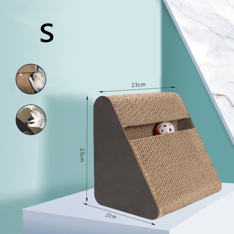 Triangle Cat Scratch Board – Modern Claw Sharpener & Cozy Playhouse - Fionity Pet Supplies