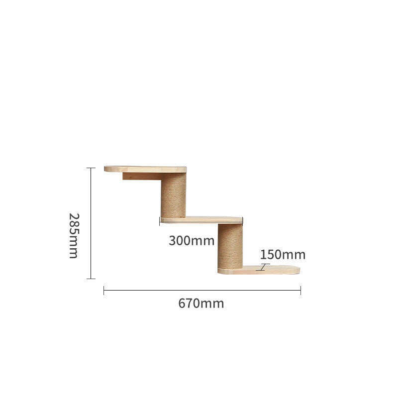 Wall-Mounted Cat Climbing Frame – Solid Wood Playground for Curious Cats - Fionity Pet Supplies