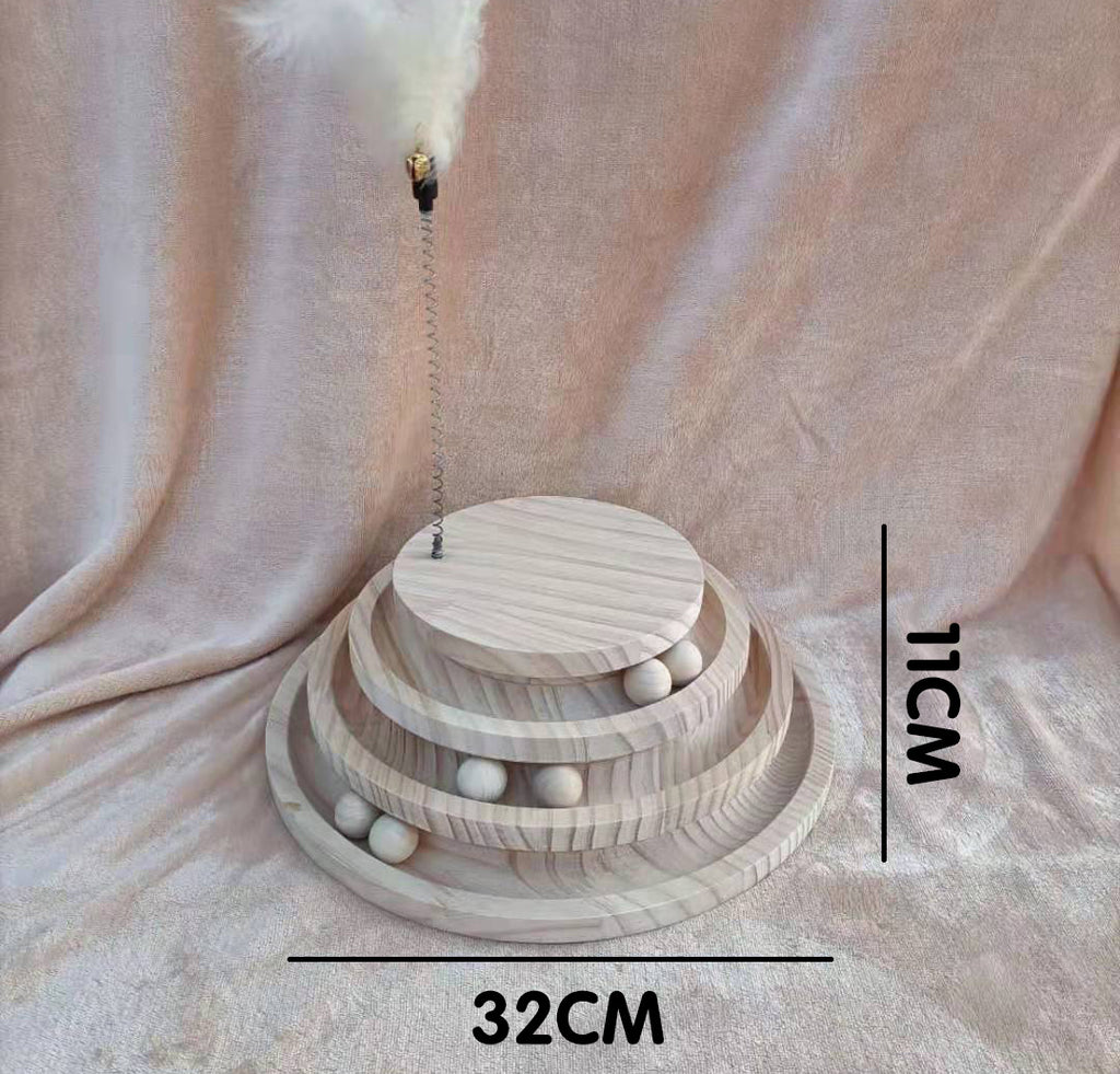 Wooden Cat Turntable Toy - Fionity Pet Supplies