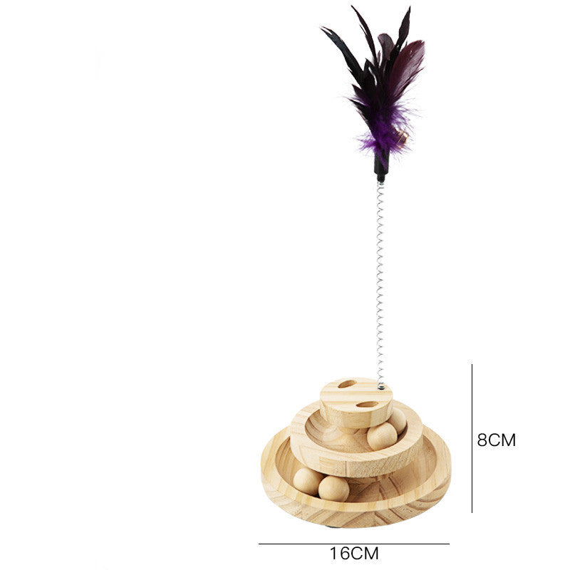 Wooden Cat Turntable Toy - Fionity Pet Supplies