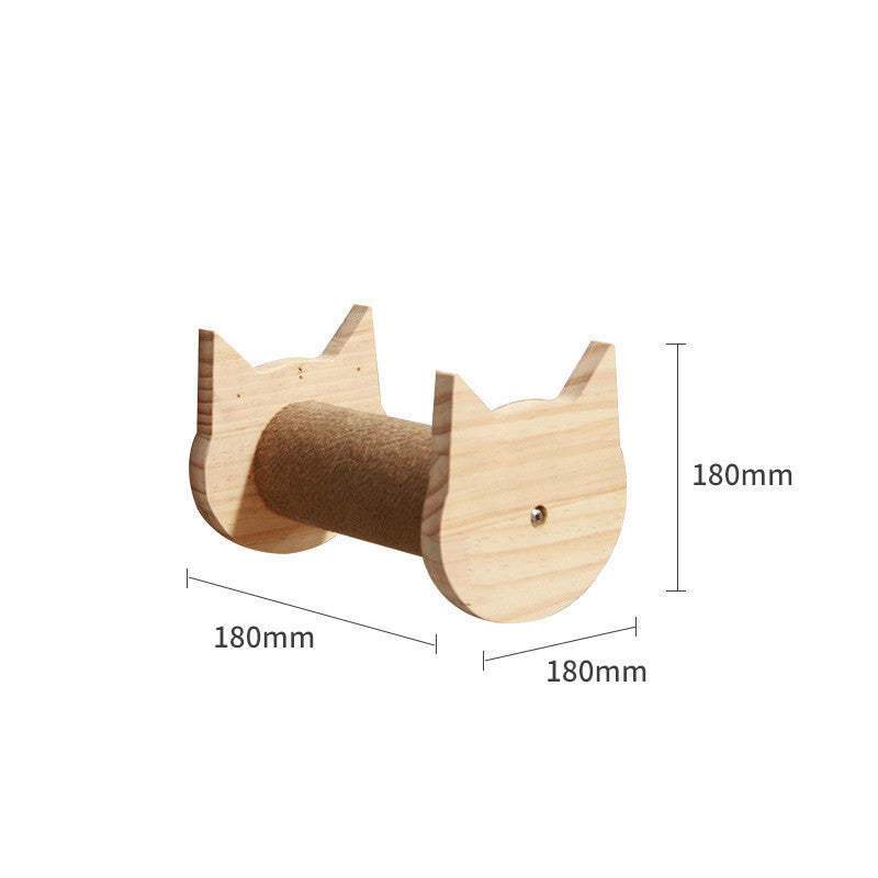 Wall-Mounted Cat Climbing Frame – Solid Wood Playground for Curious Cats - Fionity Pet Supplies